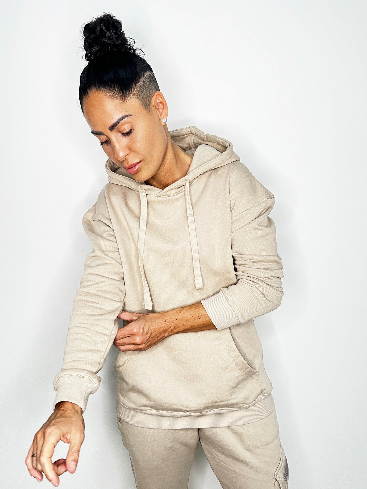 Tan drawstring hoodie