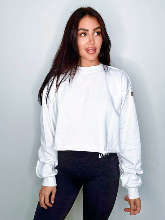 White crop sweat shirt