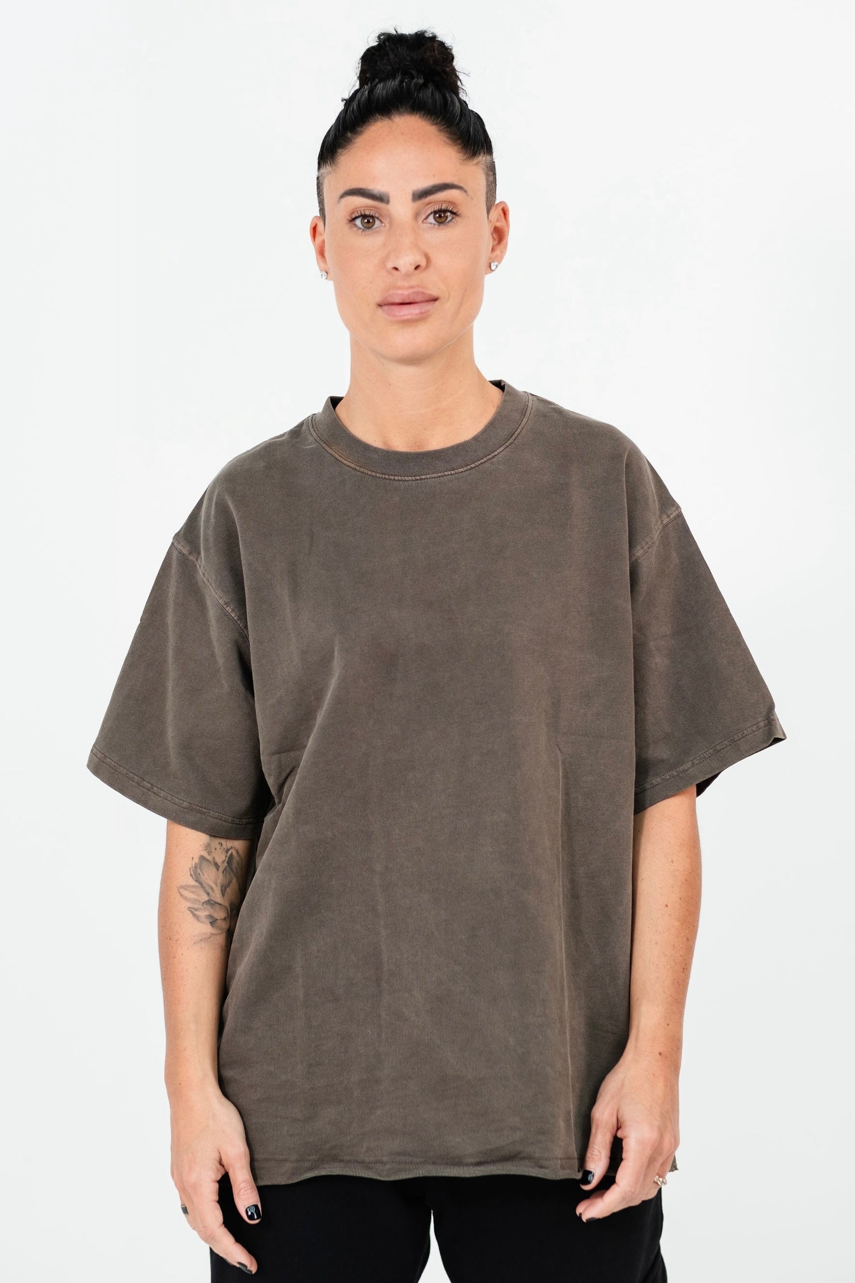 brown t shirt oversized unisex 